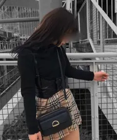 BURBERRY ノバチェック プリーツ 巻きスカート ブラウン 38
