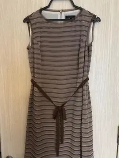 BURBERRY BLACK LABEL ストライプノースリーブワンピース 38