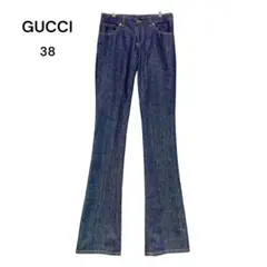 【特別価格・美品】グッチ フレアデニム パンツ 24 ブルー ストレッチ 特別価格・美品】グッチ フレアデニム パンツ 24 ブルー ストレッチ