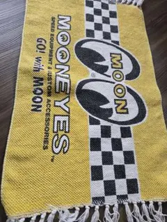MOONEYES 玄関マット イエロー チェッカーフラッグ