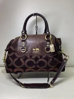 COACH 2WAY ショルダーバッグ ブラウン シグネチャー