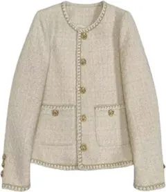 レディース ツイードジャケット ショートコート カーディガン