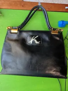 ​Kitamura キタムラ ハンドバッグ 本革 ブラック 金具 ロゴ