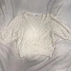 INGNI カーディガン ホワイト 半袖 5分袖 7分袖
