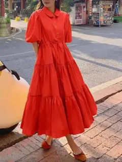 シャツワンピース 半袖