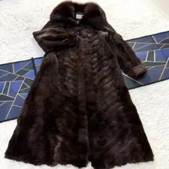 横段デザイン✩柔らか✩美品✩ウィーゼルミンク✩ブルーフォックス 