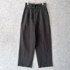 レースアップ 美脚 ワイドパンツ しっとりタフタ質感♡ 大人可愛い M 黒 美品