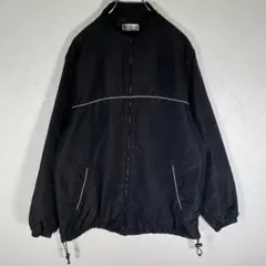 【Red＆Black】ジャンパー　『L』　ブラック　ブルゾン　防寒　シンプル