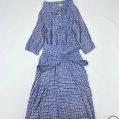 【美品】SI-HO SUP 蜂柄 総柄 シャツワンピース レーヨン サイズ2