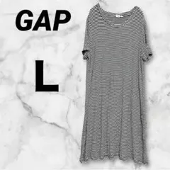 海外古着✨【GAP】 ストライプ 半袖 ロングワンピース L