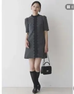 バイカラーレースミニワンピース