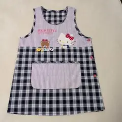 ハローキティ チェック柄エプロン M-L