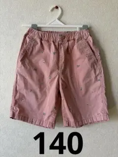 UNIQLO ピンク刺繍ハーフパンツ 140