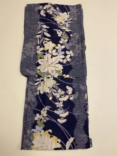 夢工房　浴衣　ゆかた　花柄　ネイビー　紺　リメイク