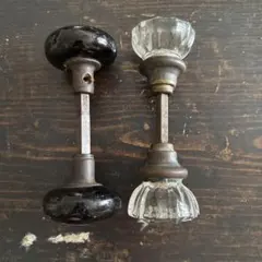英国アンティーク ガラス ドアノブ 真鍮 イギリス ヴィンテージ DIY