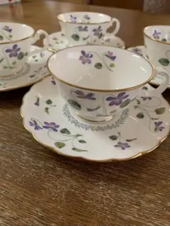 ノリタケ　バイオレットドリーム　カップ＆ソーサー　４セット