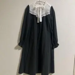 axes femme ストライプ切替ワンピース　レース　フリル　リボン