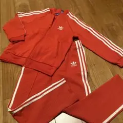 adidas 赤 ジャージ 上下セット