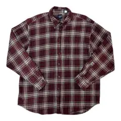 GAP ネルシャツ チェック ボルドー L 古着