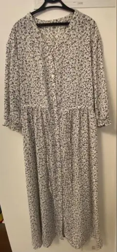 GU 花柄 ロングシャツワンピース
