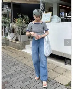 値下げ◎kastane ハイウエストストレートデニム