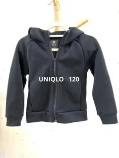 UNIQLO 120㎝　黒 フルジップパーカー　フード付き