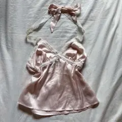 試着のみ oneu satin frill camisole baby pink - メルカリ