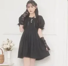 Honey Cinnamon ハニーシナモン アームカバー付きワンピース 黒