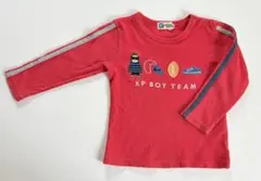 KP BOY 長袖カットソー ラグビー　ゴリラ　レッド 80