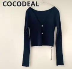 【新品】ココディール ショート丈フロントパーツリブニットカーディガン