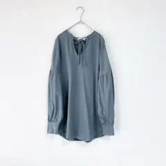 【ショコラ】リボン付き／長袖カットソー◆秋色カーキ◆F