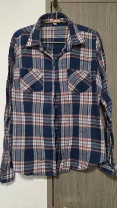 Forever21 ネイビー チェック柄 長袖シャツ 21