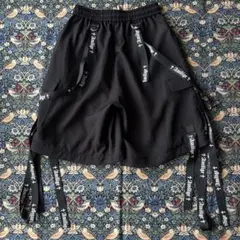 Amilige ロゴ テープ ハーフ パンツ 病みかわいい 地雷