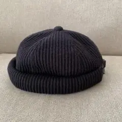 BEAMS HEART ロールキャップ　リブ　ブラック ニット帽 58-60cm