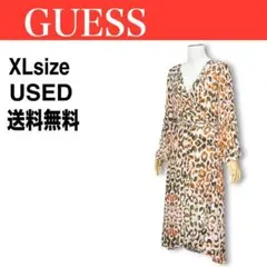 GUESS ゲス レオパード柄 ロング丈 ラップワンピース