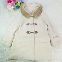 【美品】Apuweiser-riche ファー付き 切替ダッフルコート ベージュ