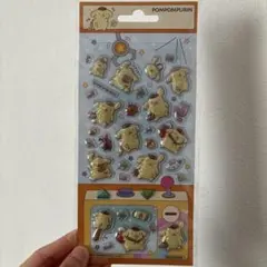 ポムポムプリン　サンリオ ボンボンドロップ風シール　キラキラシール