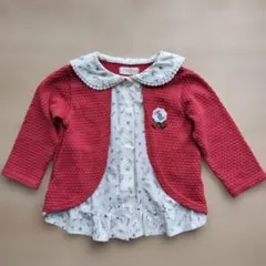 【匿名配送】Biquette Club 赤 重ね着風デザイントップス