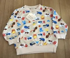 【新品】TOMICA　トミカとトム　総柄　トレーナー　パトカー　救急車　消防車