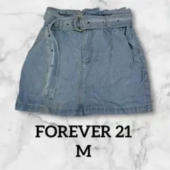 FOREVER 21 （M）デニムブルー ミニスカート ベルト付き