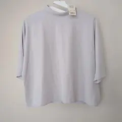 七分袖　ドレープシャツ　 スタンドカラー