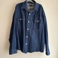 BACK NUMBER デニムシャツ 長袖 ダークブルーメンズLサイズ