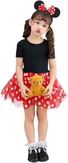 ミニー 女の子 ハロウィン ミニーちゃん 仮装 子供ドット柄120センチ