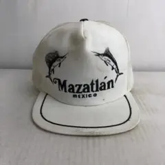 【USA古着】Mazatlan Mexico ビンテージ メッシュキャップ 白のサムネイル