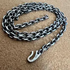 燻しシルバー925 風 細角 太角 チェーンネックレス 50cm フックのサムネイル