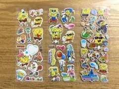 ②スポンジボブ　ぷくぷくシール　立体シール　3枚セット