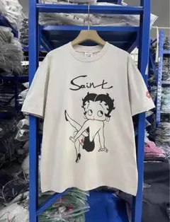 《全新未使用》欧米字母カートゥーンウォッシュTシャツ 男女兼用