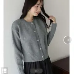 ブルーイースト　ハートボタンカーディガン　ニットカーディガン