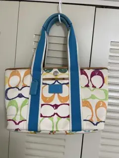 COACH マルチカラー キャンバス トートバッグ