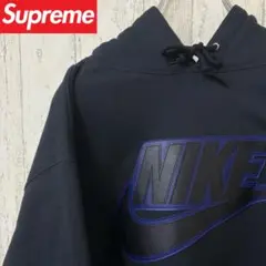 【激レア】SUPREME シュプリーム　NIKE パーカー　黒　スウェット　刺繍